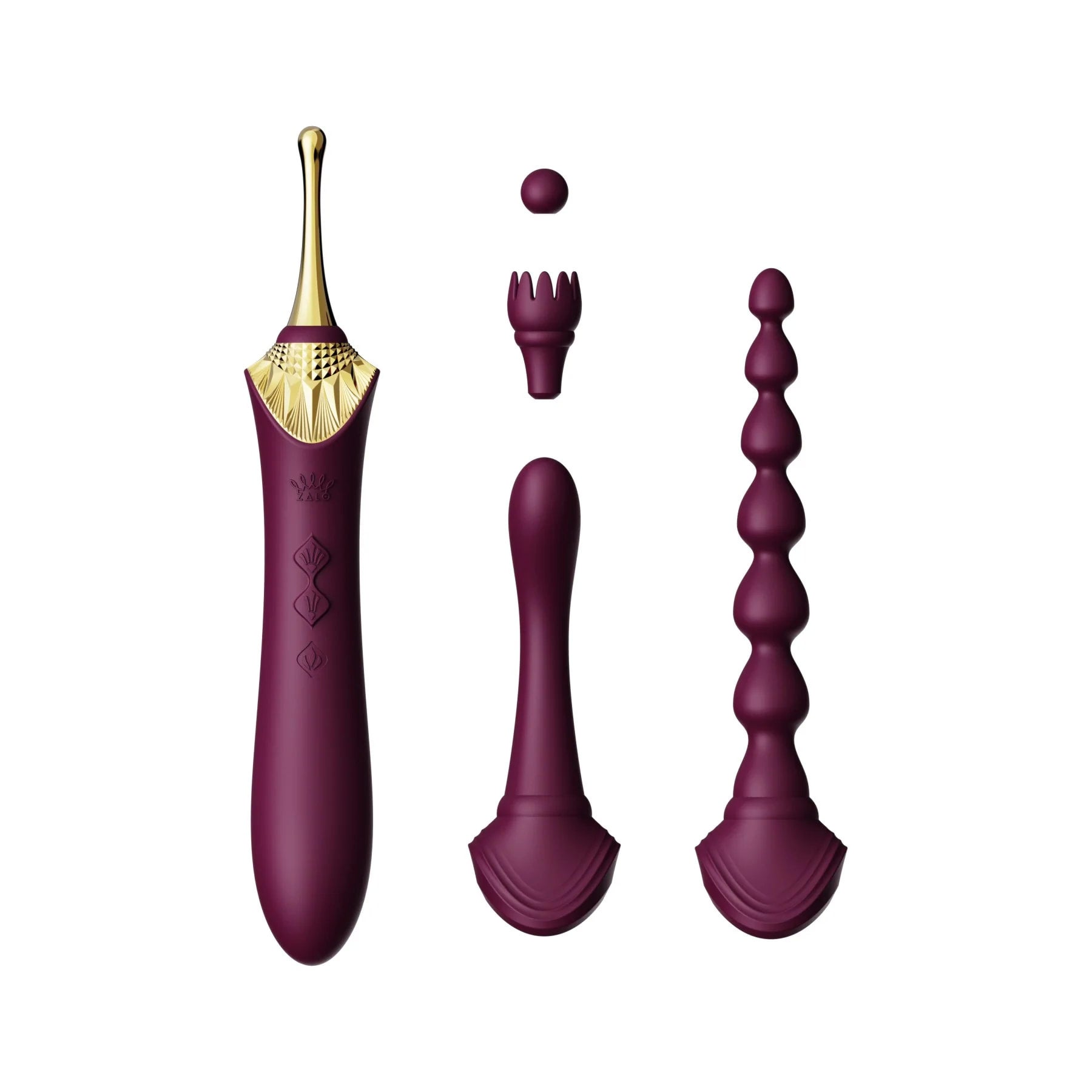 Zalo Bess 2 Pinpoint Clitoral Vibrator w/3 Attachments - Purple | Boutique Royale Online Shop Zalo Bess 2 Pinpoint Clitoral Vibrator w/3 Attachments - Purple | Boutique Royale Online Shop
